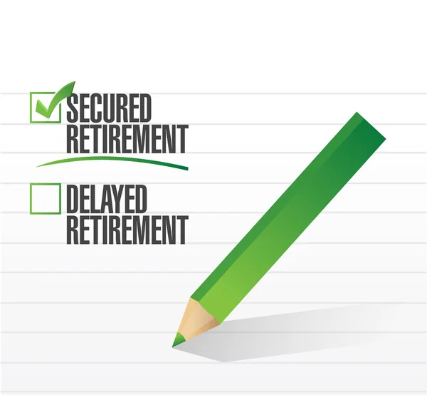 Secured retirement selected with a check mark. — Stock Photo, Image