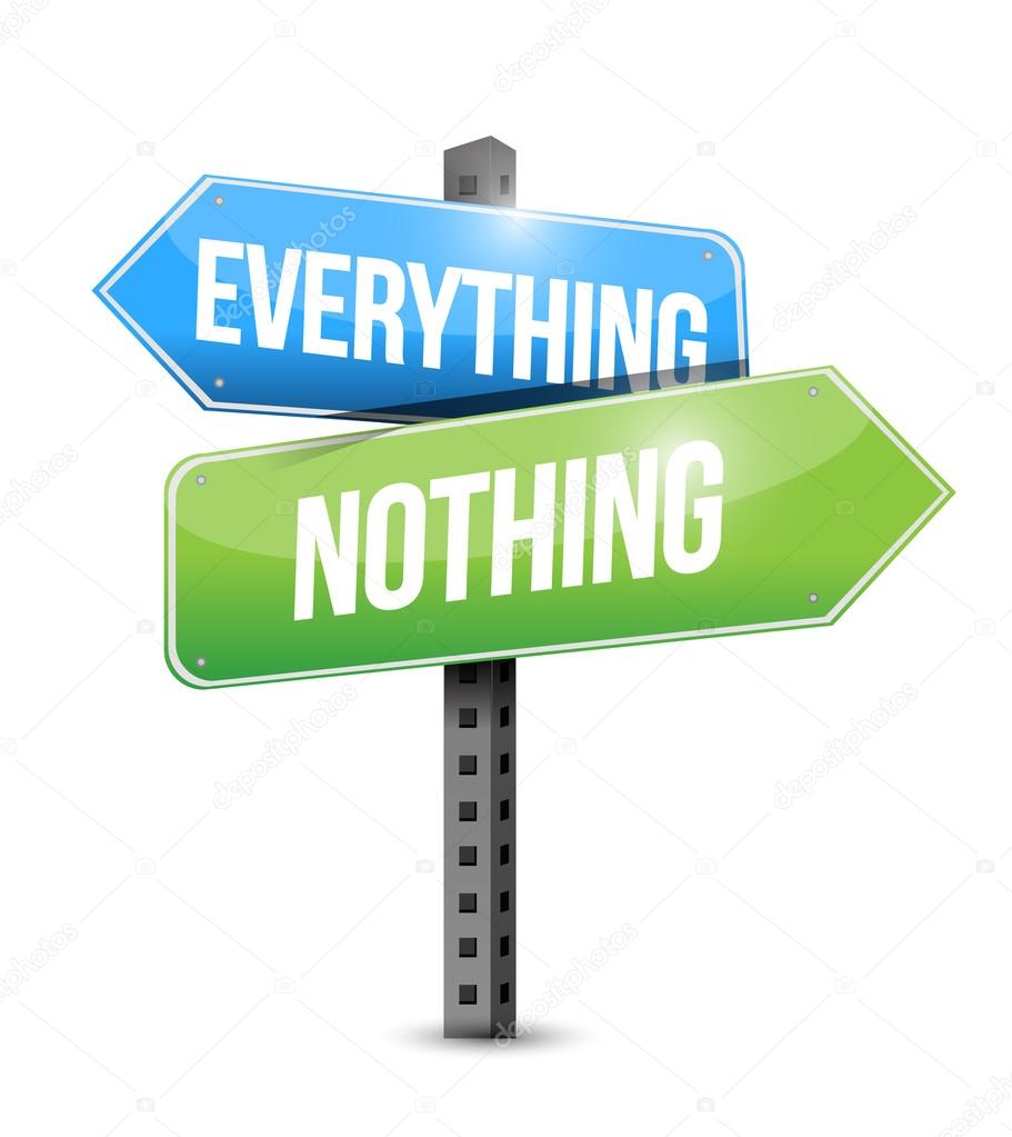 everything nothing road sign illustration