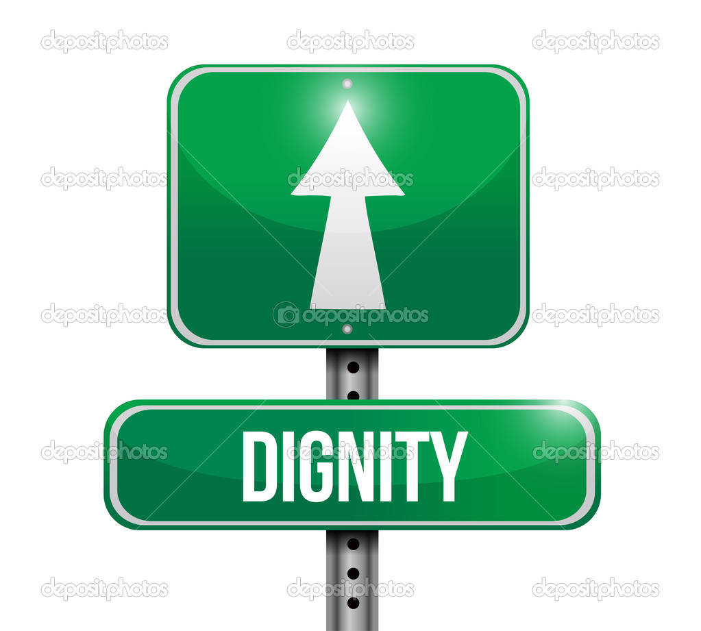 dignity road sign illustration design