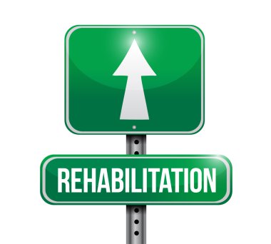 Rehabilitasyon yol işareti illüstrasyon tasarımı