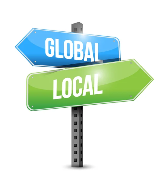 Globales und lokales Straßenschild-Illustrationsdesign — Stockfoto