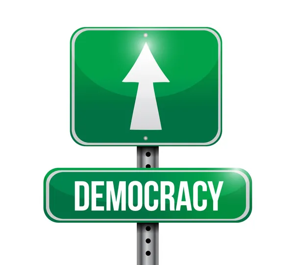 Democracy road sign illustration design — Stock Photo, Image