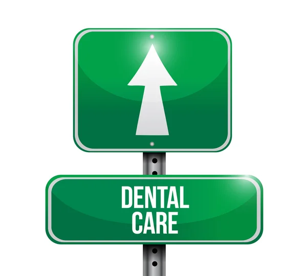Дизайн дорожных знаков стоматологической помощи — стоковое фото