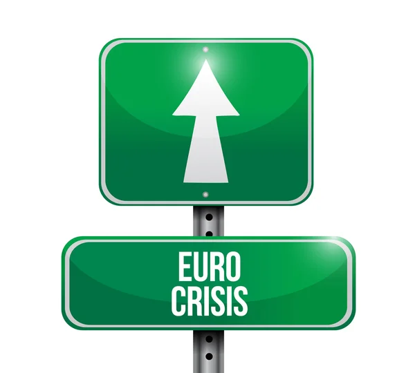 Euro crisis road sign illustration design — Stock Photo, Image