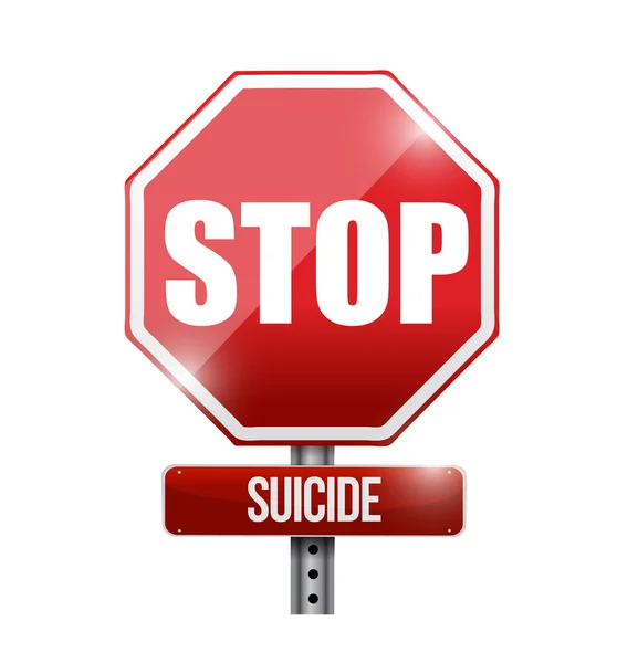 Stop suicidio cartello stradale illustrazione design — Foto Stock