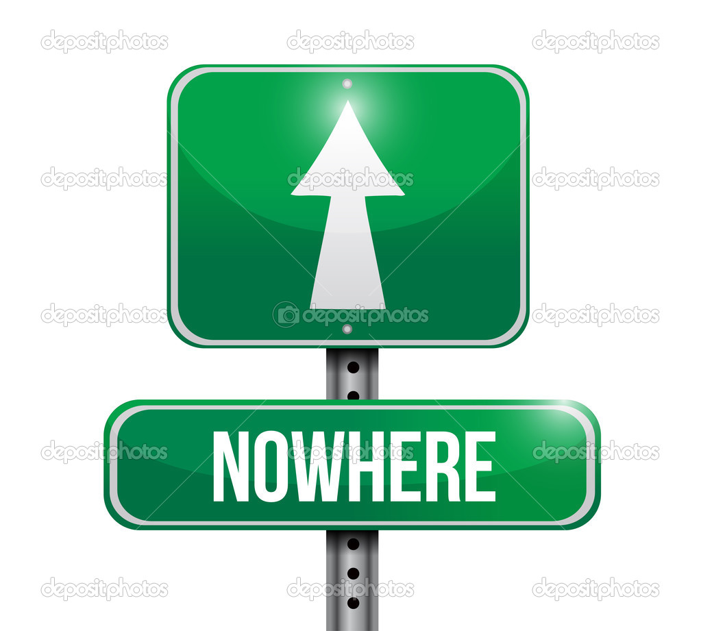 nowhere road sign illustration design