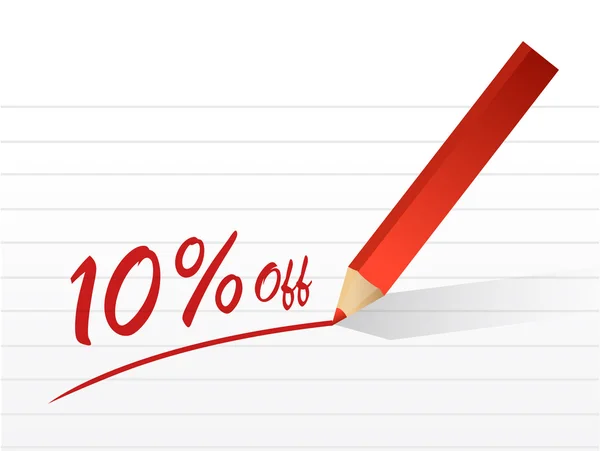 10 percentage off written on a piece of paper. — Stock Photo, Image