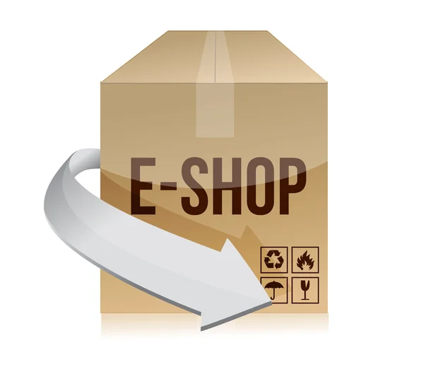 E shop box concept illustration design — Stock Photo, Image
