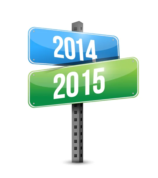 2014 2015 road sign illustration design — Stock Photo, Image