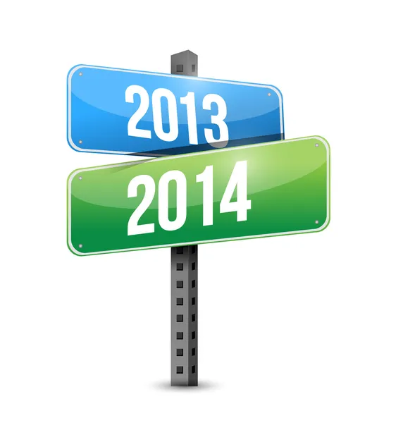 2013 2014 road sign illustration design — Stock Photo, Image