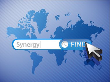 sinerji arama dünya harita illüstrasyon