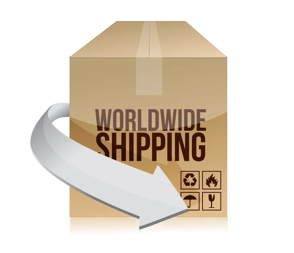 Världen frakt box illustration design — Stockfoto