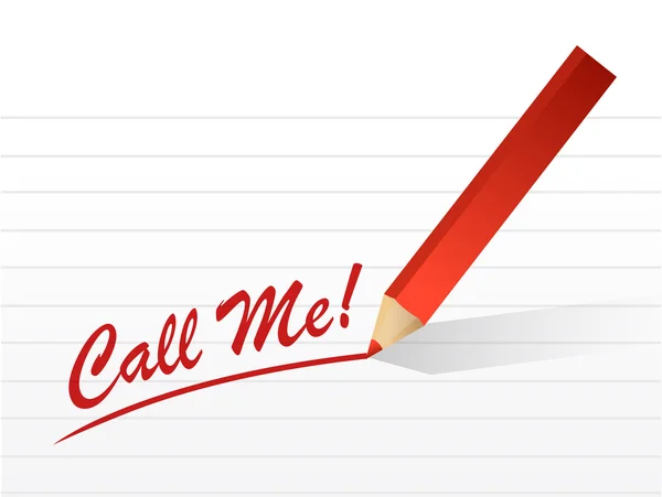 Call me sign sign written on a white paper. — Stock Photo, Image