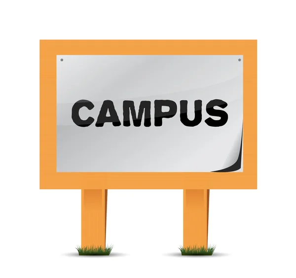 Campus legno segno illustrazione design — Foto Stock