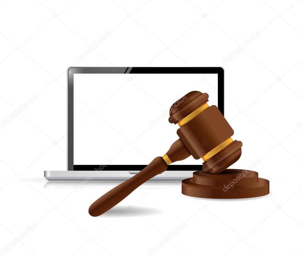 laptop internet law concept illustration