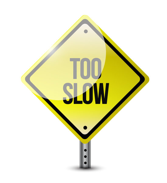 too slow road sign illustration design