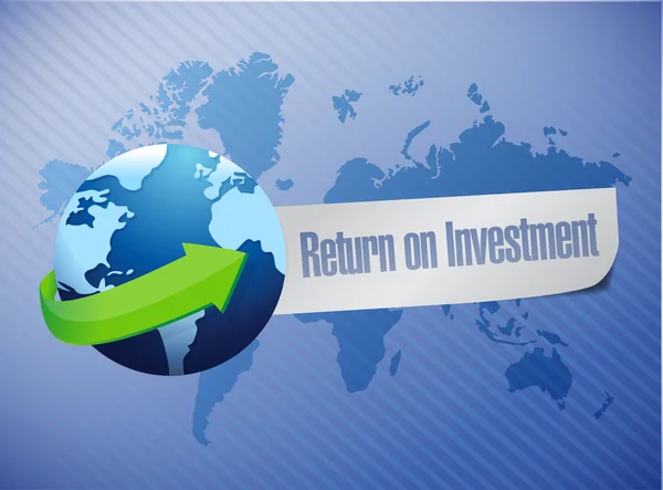 ROI return on investment globe concept — Stock Photo, Image