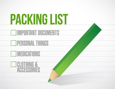 paket listesi onay işareti liste illüstrasyon