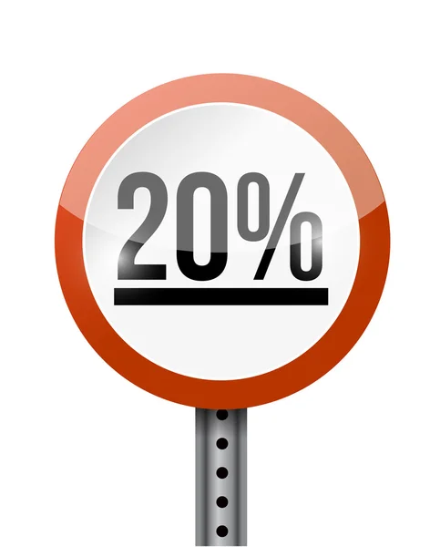 20 퍼센트도로 표지판 일러스트 디자인 — 스톡 사진