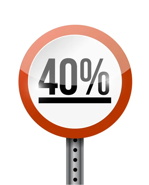 40 percentage road sign illustration design — Stock Photo, Image