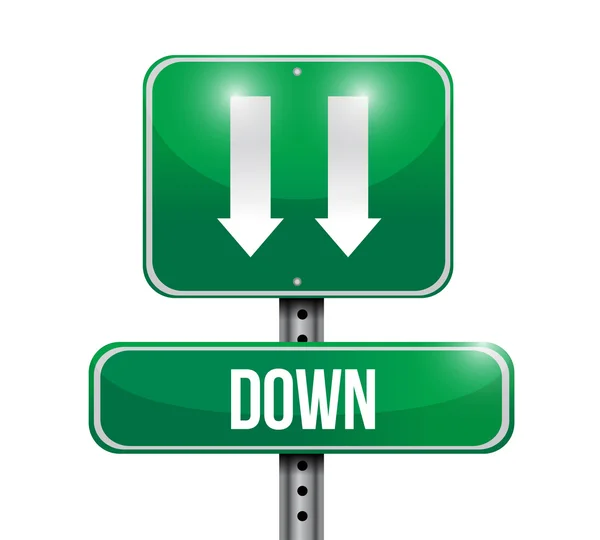 Down road sign illustration design — Stock Photo, Image