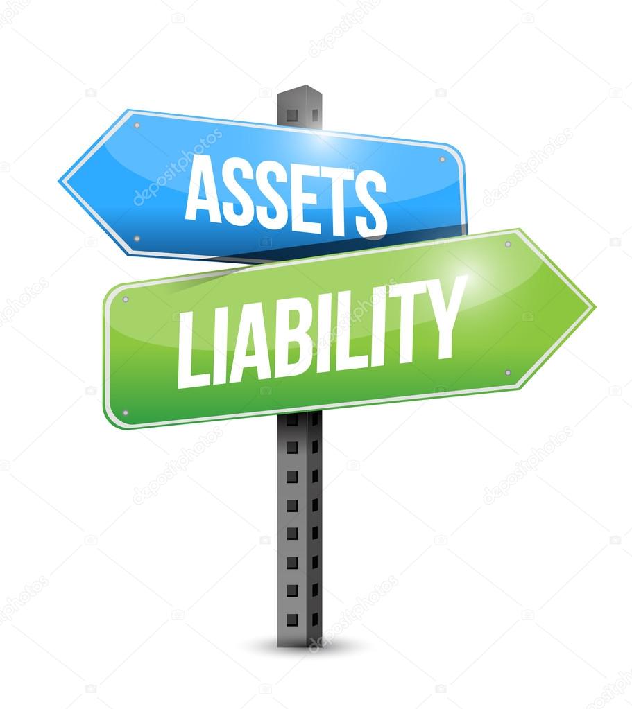 Assets liability road sign illustration design