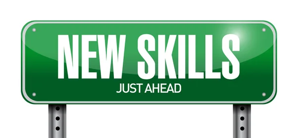 New skills road sign illustration design — Stock Photo, Image
