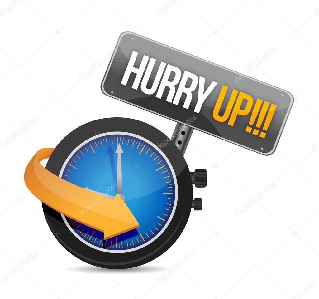 hurry up watch message illustration