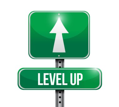 level up road sign illustration design clipart