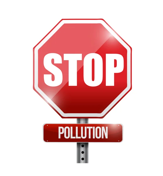 停止污染道路标志插画设计 — 图库照片