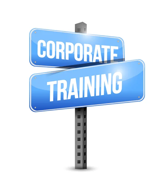 Corporate training road sign illustration design — Stock Photo, Image