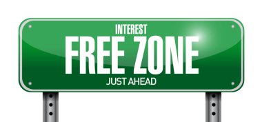 interés zona franca road sign ilustración diseño