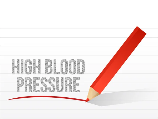Высокое кровяное давление, написанное на белой бумаге — стоковое фото