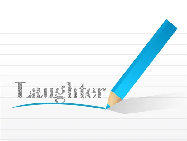 Laughter written on a white piece of notebook — Stock Photo, Image