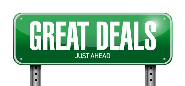 Great deals road sign illustration design — Stock Photo, Image