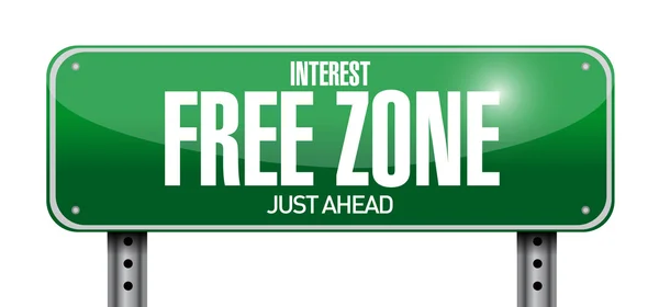 Interest free zone road sign illustration design — Stock Photo, Image