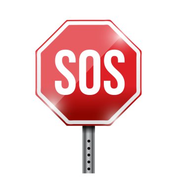 sos yol işareti illüstrasyon tasarımı