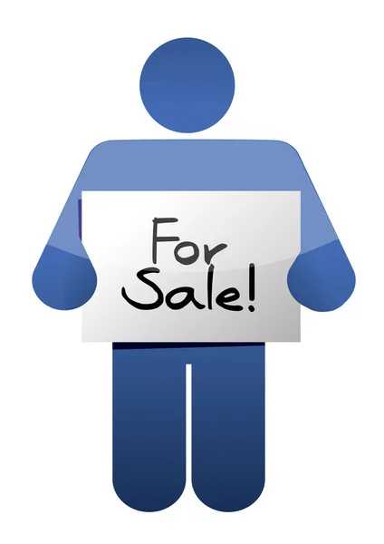 Holding a for sale sign. illustration design — Stok fotoğraf