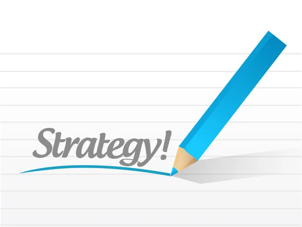 Strategy written on a white piece of paper. — Stock Photo, Image