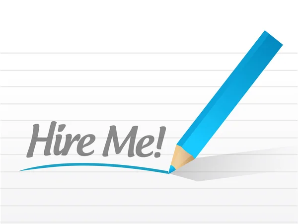 Hire me written on a white piece of paper. — Stock Photo, Image