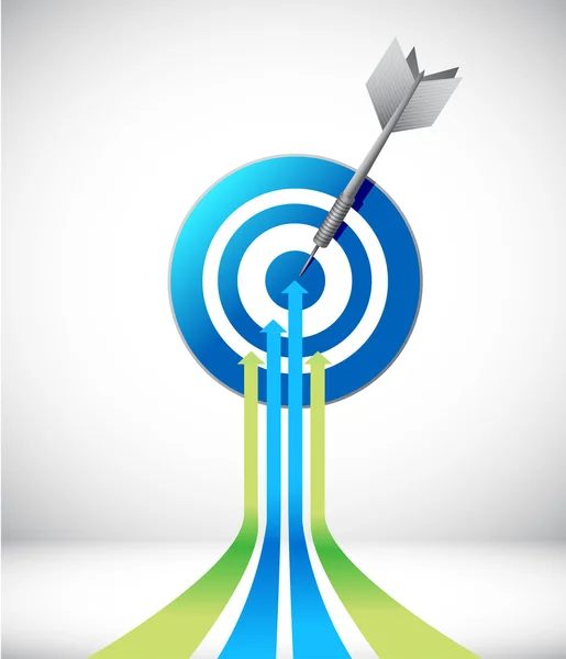 Flecha líder y objetivo. diseño de ilustración — Foto de Stock