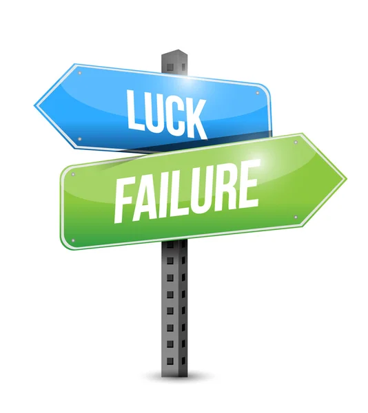 Luck and failure road sign illustration design — Stock Photo, Image