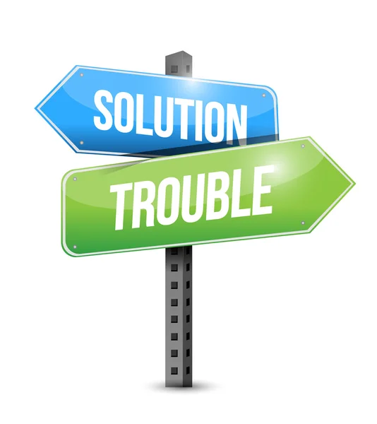 Solution trouble road sign illustration design — Stock Photo, Image