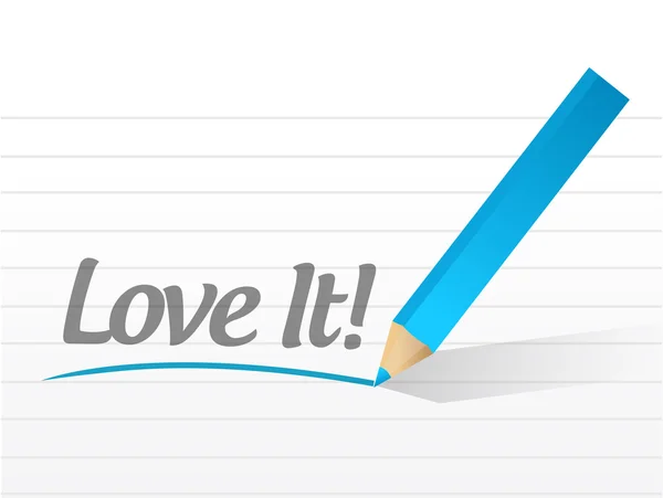 Love it written on a white paper. illustration — Stock Photo, Image