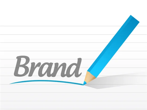 Brand written on a white paper — Stock Photo, Image