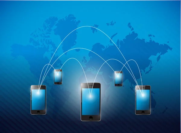 Telefoon netwerk en wereld zakelijke achtergrond. — Stockfoto