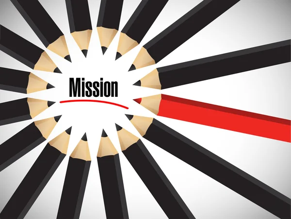 Mission szó körül a színkészletet. illusztráció — Stock Fotó