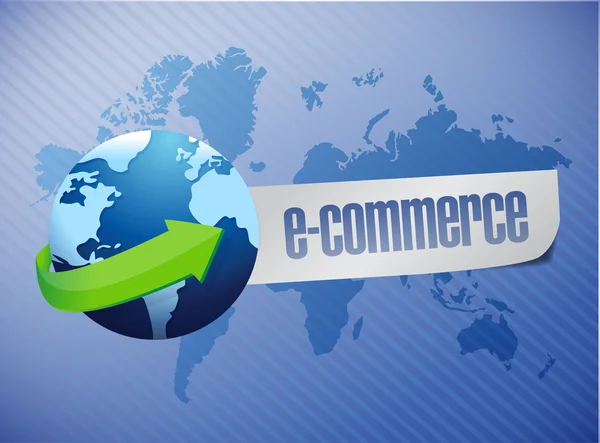 E commerce. World map illustration design — стоковое фото