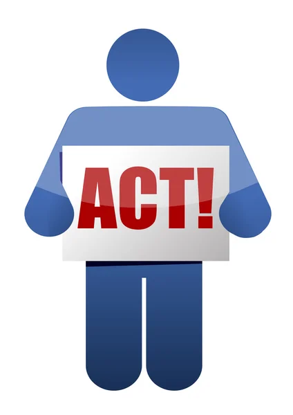 Act holding a bonus sign illustration design — Stock Photo, Image