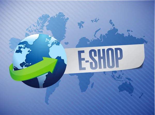 Toko e. desain gambar peta dunia toko — Stok Foto